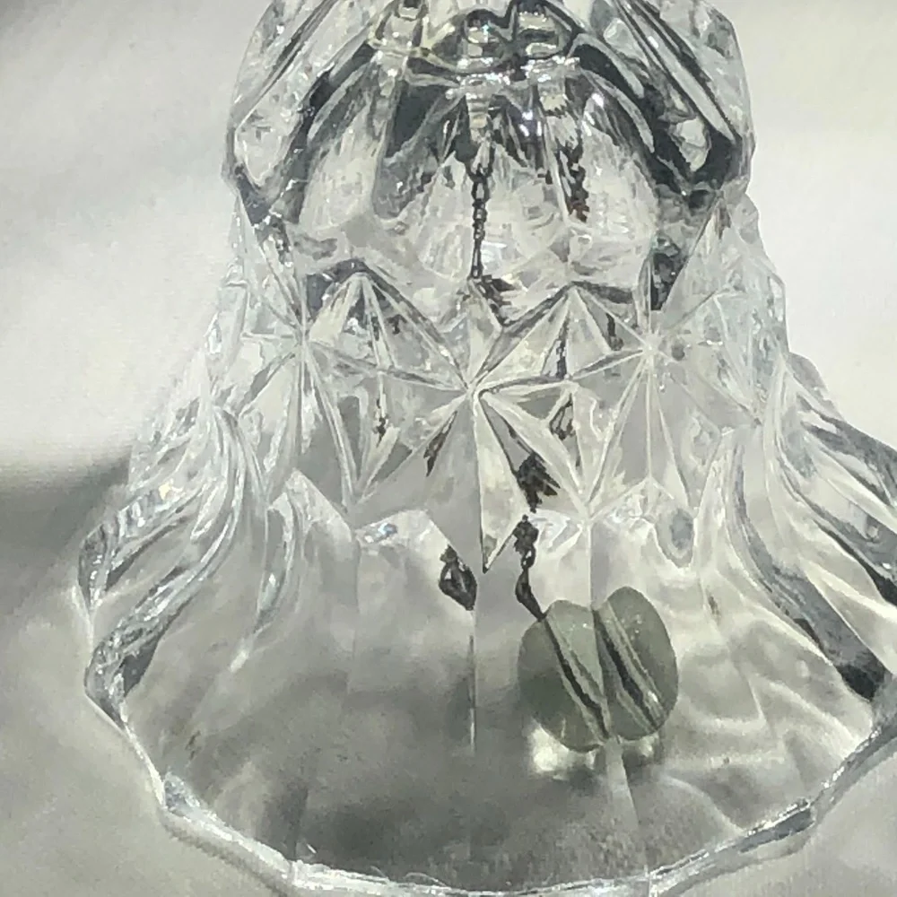 VINTAGE CUT CRYSTAL BELL WITH BUTTERFLY TOP